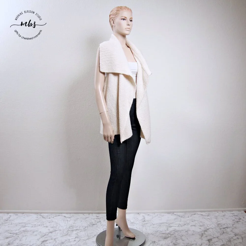 Loft Wool Blend Open Knit Sweater Vest Cardigan‎